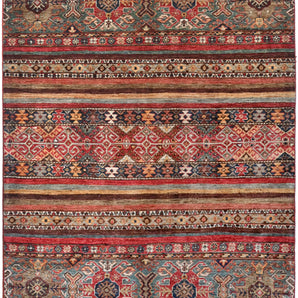 Handwoven Khorjin Oriental rug by Orientmattor, Ziegler/Kazak style, 176 x 124 cm, featuring intricate traditional patterns.