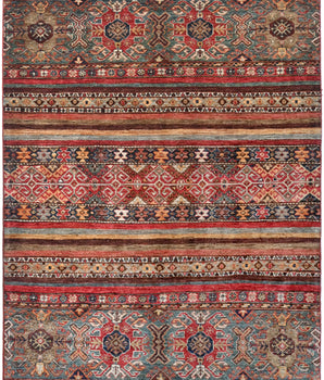 Handwoven Khorjin Oriental rug by Orientmattor, Ziegler/Kazak style, 176 x 124 cm, featuring intricate traditional patterns.