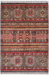 Handwoven Khorjin Oriental rug by Orientmattor, Ziegler/Kazak style, 176 x 124 cm, featuring intricate traditional patterns.