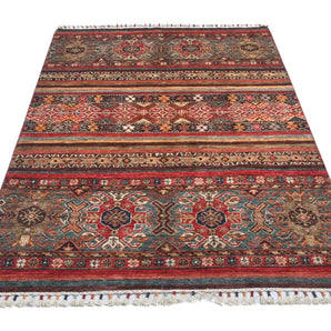 Handwoven Oriental Khorjin rug by Orientmattor, Ziegler/Kazak style, 176x124 cm with intricate patterns and traditional craftsmanship.