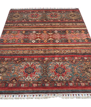 Handwoven Oriental Khorjin rug by Orientmattor, Ziegler/Kazak style, 176x124 cm with intricate patterns and traditional craftsmanship.