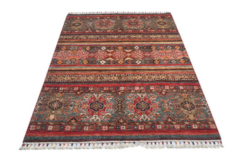 Handwoven Oriental Khorjin rug by Orientmattor, Ziegler/Kazak style, 176x124 cm with intricate patterns and traditional craftsmanship.