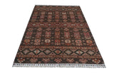 Handwoven Khorjin Oriental rug by Orientmattor, Ziegler/Kazak style, 182x128 cm with intricate geometric patterns.