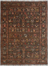 Handknuten Khorjin Oriental rug by Orientmattor, Ziegler/Kazak style, 189x127 cm with intricate geometric patterns.