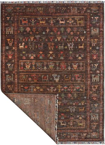 Handknuten Khorjin Oriental rug in Ziegler/Kazak style, 189x127 cm, with intricate patterns and vibrant colors by Orientmattor.