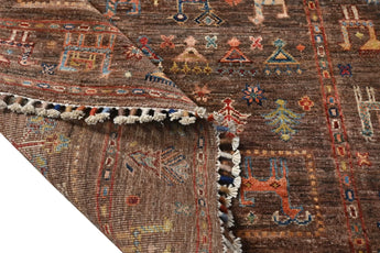 Handknuten Khorjin Oriental rug in Ziegler/Kazak style, 189x127 cm, featuring intricate patterns and rich colors.