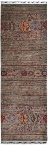 Handwoven Khorjin Oriental rug in Ziegler/Kazak style, 234x86 cm, featuring intricate patterns and rich colors from Orientmattor.