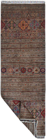 Handknuten Khorjin Oriental rug by Orientmattor, Ziegler/Kazak style, 234 x 86 cm, detailed traditional pattern.
