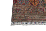 Handwoven Khorjin Oriental rug by Orientmattor, Ziegler/Kazak style, 234 x 86 cm, detailed geometric patterns and rich colors.