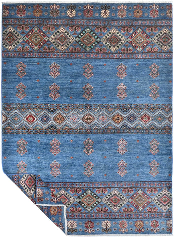 Handwoven Khorjin Oriental rug by Orientmattor, Ziegler/Kazak style, 237x177 cm with intricate traditional patterns.