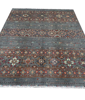 Handknuten Khorjin Oriental rug in Ziegler/Kazak style, 239x176 cm, with intricate patterns, from Orientmattor.