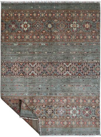 Handknuten Khorjin Oriental rug, Ziegler/Kazak style by Orientmattor, 239 x 176 cm, detailed woven pattern in natural tones.