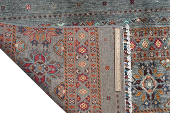 Handwoven Khorjin Oriental rug, Ziegler/Kazak style, 239x176 cm, in warm earthy tones, crafted by Orientmattor.