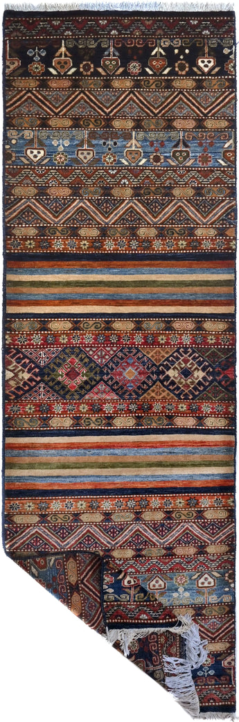 Handknuten Khorjin Oriental rug in Ziegler/Kazak style, 290 x 87 cm, with intricate patterns and rich colors.