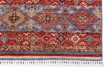 Handknuten Khorjin Oriental Ziegler/Kazak rug, 301 x 200 cm, with intricate patterns in warm tones, by Orientmattor.