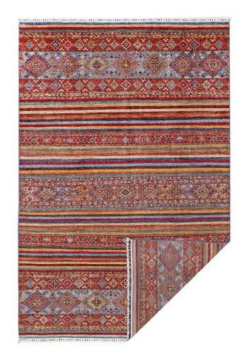 Handwoven Khorjin Oriental rug by Orientmattor, Ziegler/Kazak style, 301x200 cm, featuring intricate traditional patterns.