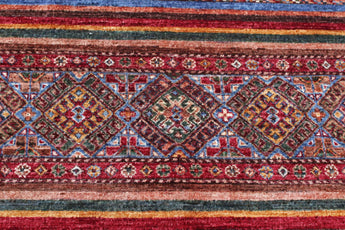Handwoven Khorjin Oriental rug by Orientmattor, Ziegler/Kazak style, 307 x 211 cm with intricate patterns and rich traditional design.