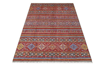 Handwoven Khorjin Oriental rug by Orientmattor, Ziegler/Kazak style, 307x211 cm with intricate patterns and rich colors.