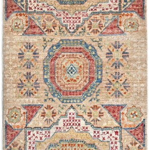 Handwoven Mamlook Oriental rug in Ziegler/Kazak style, 194 x 74 cm from Orientmattor, featuring intricate patterns and rich colors.