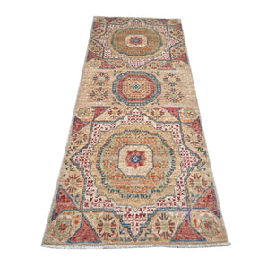 Handknuten Mamlook Oriental rug in Ziegler/Kazak style, 194x74 cm, featuring intricate patterns and rich colors from Orientmattor.