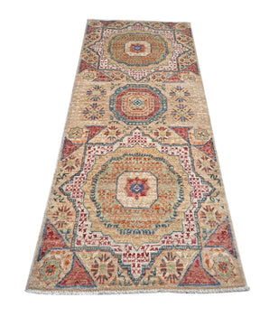 Handknuten Mamlook Oriental rug in Ziegler/Kazak style, 194x74 cm, featuring intricate patterns and rich colors from Orientmattor.