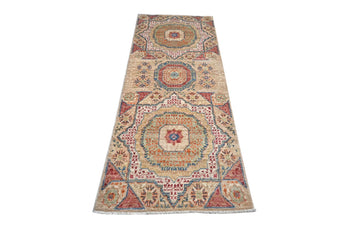 Handknuten Mamlook Oriental rug in Ziegler/Kazak style, 194x74 cm, featuring intricate patterns and rich colors from Orientmattor.
