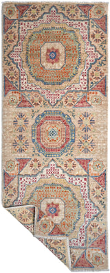 Handknuten Mamlook Oriental Ziegler/Kazak rug, 194x74 cm, with intricate patterns and rich colors, crafted by Orientmattor.