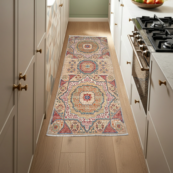 Handknuten Mamlook Oriental rug in Ziegler/Kazak style, 194x74 cm, by Orientmattor, showcasing intricate traditional patterns.