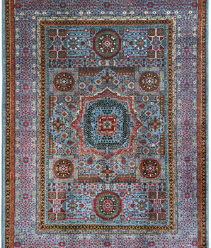 Handwoven Mamlook Oriental Ziegler/Kazak rug, 244 x 170 cm, with intricate traditional patterns from Orientmattor.