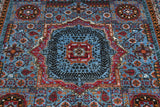 Handwoven Mamlook Oriental Ziegler/Kazak rug by Orientmattor, 244x170 cm, detailed geometric patterns in warm tones.