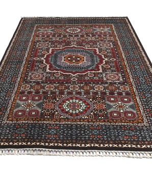 Handwoven Mamlook Oriental rug, Ziegler/Kazak style, 246x177 cm, from Orientmattor with intricate traditional patterns.