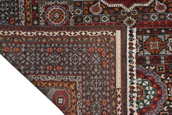 Orientmattor Mamlook Ziegler/Kazak handknuten oriental rug, 246x177 cm, detailed pattern and rich colors in the image.