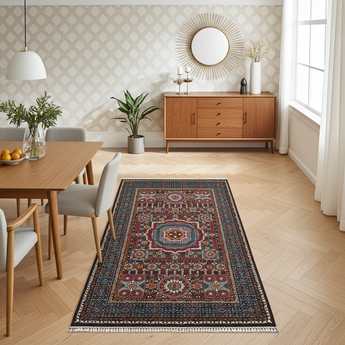 Handknuten Mamlook Oriental rug, Ziegler/Kazak style, from Orientmattor, 246x177 cm, detailed woven pattern in warm tones.