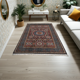 Handknuten Mamlook Oriental rug by Orientmattor, Ziegler/Kazak style, 246 x 177 cm, detailed intricate pattern in warm tones.