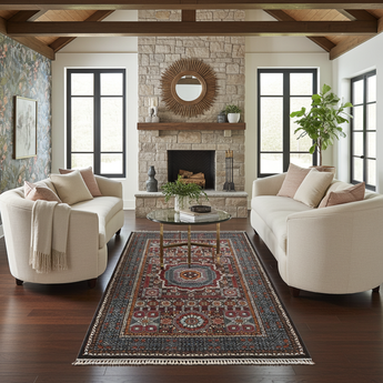Handwoven Mamlook Oriental rug, Ziegler/Kazak style by Orientmattor, 246x177 cm, featuring intricate traditional patterns.