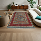 Handknuten Mamlook Oriental Ziegler/Kazak rug by Orientmattor, 248x174 cm, detailed pattern and rich colors.