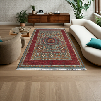Handknuten Mamlook Oriental Ziegler/Kazak rug by Orientmattor, 248x174 cm, detailed pattern and rich colors.