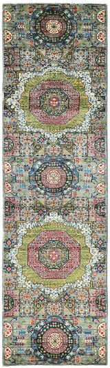 Handwoven Mamlook Oriental rug in Ziegler/Kazak style, 290x82 cm, with intricate patterns from Orientmattor.