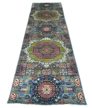 Handknuten Mamlook Oriental rug in Ziegler/Kazak style, 290x82 cm, featuring intricate patterns and rich colors from Orientmattor.