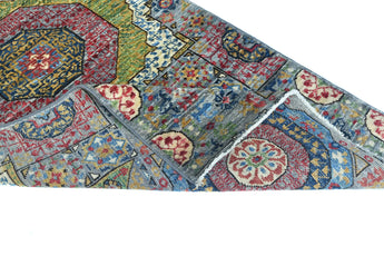 Handwoven Mamlook Oriental rug in Ziegler/Kazak style, 290x82 cm, featuring intricate patterns and vibrant colors.