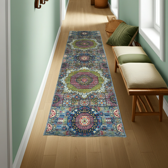 Handwoven Mamlook Oriental rug in Ziegler/Kazak style, 290x82 cm, with intricate patterns from Orientmattor.