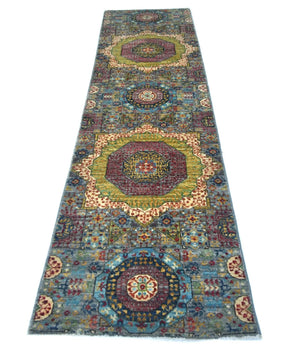 Handknuten Mamlook Oriental rug in Ziegler/Kazak style, 298x80 cm, beige and brown tones, from Orientmattor.