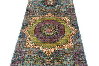 Handwoven Mamlook Oriental rug in Ziegler/Kazak style, 298x80 cm, by Orientmattor featuring intricate traditional patterns.