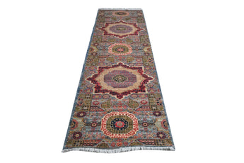Handwoven Mamlook Oriental Ziegler/Kazak rug by Orientmattor, 309 x 82 cm, detailed patterns and rich colors.