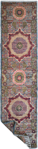 Handwoven Mamlook Oriental Ziegler/Kazak rug, 309x82 cm, by Orientmattor, showcasing intricate patterns and rich textures.