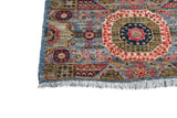 Handwoven Mamlook Oriental rug with Ziegler/Kazak pattern, 309 x 82 cm, by Orientmattor, featuring intricate traditional design.