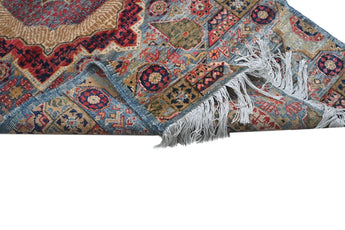 Handwoven Mamlook Oriental rug by Orientmattor, Ziegler/Kazak style, 309 x 82 cm with detailed geometric patterns.