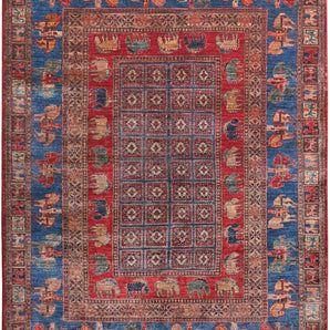 Handwoven Pazarok Oriental rug by Orientmattor, Ziegler/Kazak style, 205 x 155 cm with intricate traditional patterns.