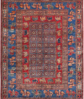 Handwoven Pazarok Oriental rug by Orientmattor, Ziegler/Kazak style, 205 x 155 cm with intricate traditional patterns.
