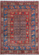 Handwoven Pazarok Oriental rug by Orientmattor, Ziegler/Kazak style, 205 x 155 cm with intricate traditional patterns.